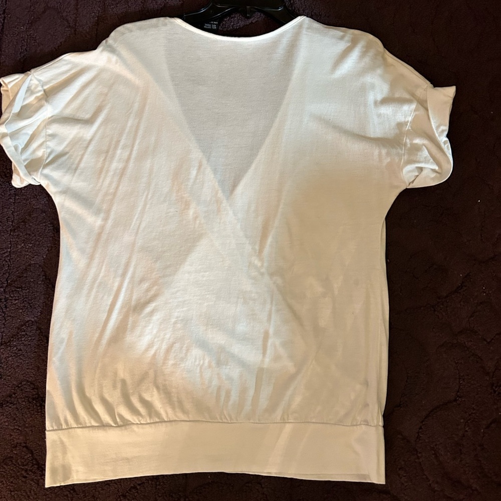 New York & Co white wrap top size large